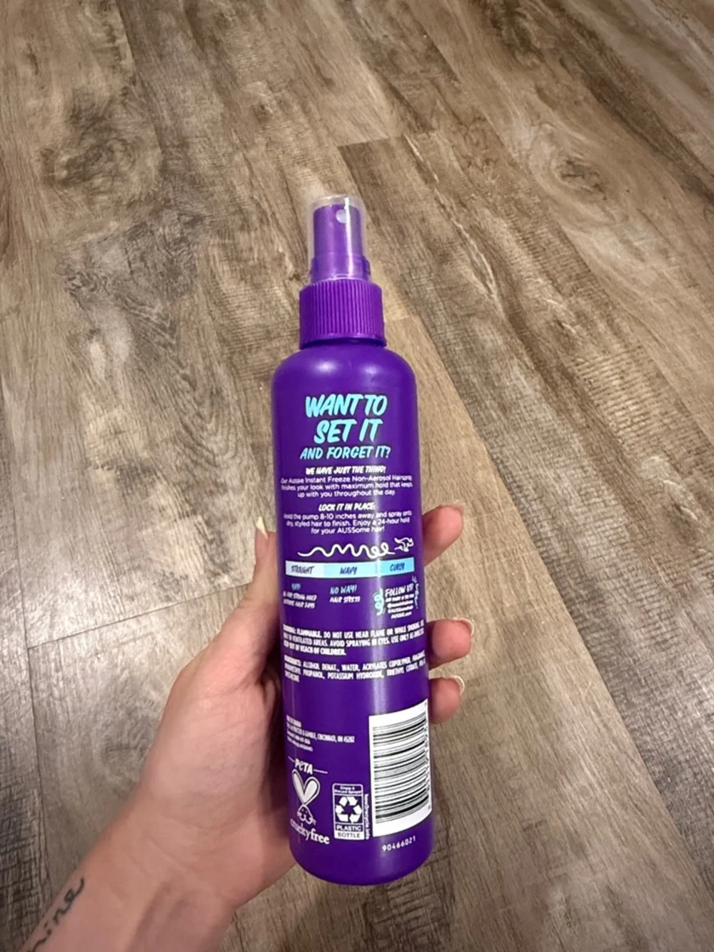 Aussie Instant Freeze Non-Aerosol Hair Spray - Purple Bottle 8.5fl oz
